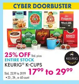 Boscov's ENTIRE STOCK KEURIG K-CUPS offer