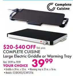 Boscov's COMPLETE CUISINE Large Electric Griddle or Warming Tray offer