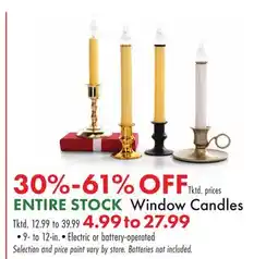 Boscov's ENTIRE STOCK Window Candles offer