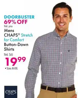 Boscov's Mens CHAPS Stretch for Comfort Button-Down Shirts offer