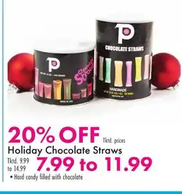 Boscov's Holiday Chocolate Straws offer