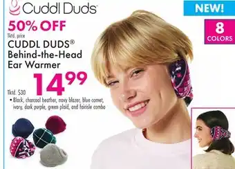 Boscov's CUDDL DUDS Behind-the-Head Ear Warmer offer