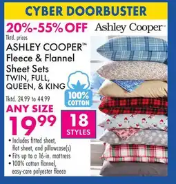Boscov's ASHLEY COOPER Fleece & Flannel Sheet Sets offer