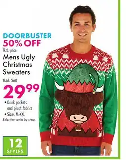 Boscov's Mens Ugly Christmas Sweaters offer