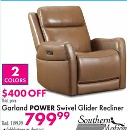 Boscov's Garland POWER Swivel Glider Recliner offer