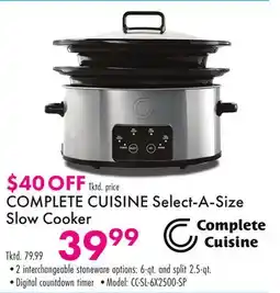 Boscov's COMPLETE CUISINE Select-A-Size Slow Cooker offer