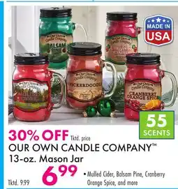 Boscov's OUR OWN CANDLE COMPANY 13-oz. Mason Jar offer
