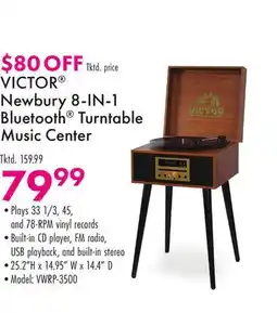 Boscov's VICTOR Newbury 8-IN-1 Bluetooth Turntable Music Center offer