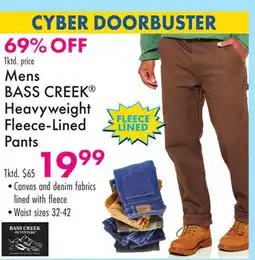Boscov's Mens BASS CREEK Heavyweight Fleece-Lined Pants offer