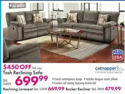Boscov's Tosh Reclining Sofa offer
