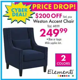 Boscov's Weston Accent Chair offer