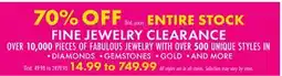 Boscov's FINE JEWELRY CLEARANCE offer