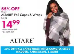 Boscov's ALTARE Fall Capes & Wraps offer