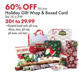 Boscov's Holiday Gift Wrap & Boxed Card offer