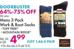 Boscov's Mens 3-Pack Work & Boot Socks offer
