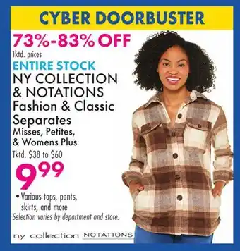 Boscov's NY COLLECTION & NOTATIONS Fashion & Classic Separates offer