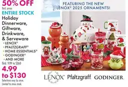 Boscov's Holiday Dinnerware, Giftware, Drinkware, & Serveware offer
