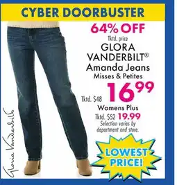 Boscov's GLORA VANDERBILT Amanda Jeans offer