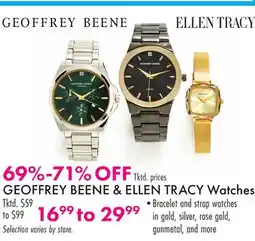Boscov's GEOFFREY BEENE & ELLEN TRACY Watches offer