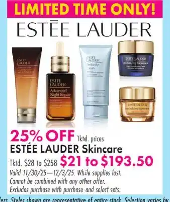 Boscov's ESTÉE LAUDER Skincare offer