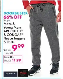 Boscov's Mens & Young Mens ARCHITECT & COUGAR Fleece Joggers & Pants offer