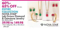 Boscov's NOVA STAR Lab Grown Diamond & Gemstone Jewelry offer