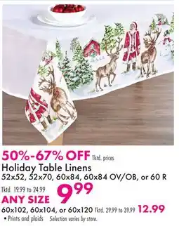 Boscov's Holiday Table Linens offer