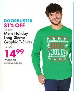 Boscov's Mens Holiday Long-Sleeve Graphic T-Shirts offer
