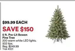 Michaels 5 ft. Pre-Lit Bowen Pine Tree offer