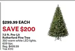 Michaels 7.5 ft. Pre-Lit rutherford Pine Tree offer