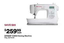 Michaels SINGer C5950 Sewing machine offer