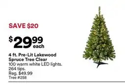 Michaels 4 ft. Pre-Lit Lakewood Spruce Tree offer
