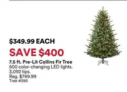 Michaels 7.5 ft. Pre-Lit Collins Fir Tree offer