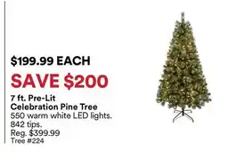 Michaels 7 ft. Pre-Lit Celebration Pine Tree offer