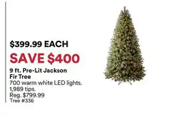 Michaels 9 ft. Pre-Lit Jackson Fir Tree offer