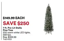 Michaels 7 ft. Pre-Lit Stella Pine Tree offer