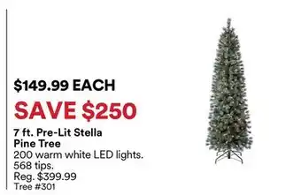 Michaels 7 ft. Pre-Lit Stella Pine Tree offer