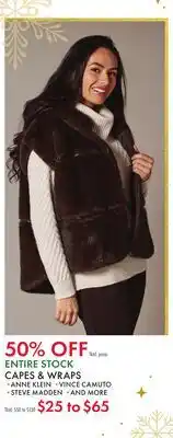 Boscov's ENTIRE STOCK CAPES & WRAP offer
