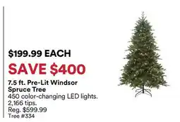 Michaels 7.5 ft. Pre-Lit Windsor Spruce Tree offer