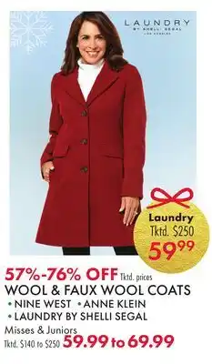 Boscov's WOOL & FAUX WOOL COATS offer