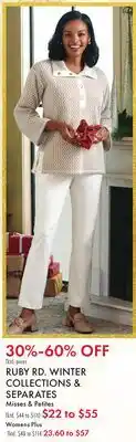 Boscov's RUBY RD. WINTER COLLECTIONS & SEPARATES offer