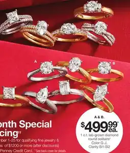 JC Penney 1 c. t. lab-grown diamond round solitaire offer
