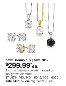 JC Penney 1 ct. t.w. natural color-enhanced or lab-grown diamond§ offer