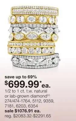 JC Penney 1/2 to 1 ct. t.w. natural or lab-grown diamond‡◊ offer