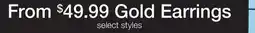 JC Penney From 49.99 Gold Earrings offer