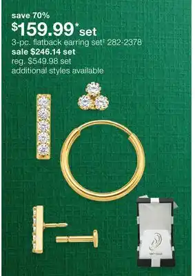 JC Penney 3-pc. flatback earring set‡ offer