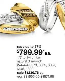 JC Penney 1/7 to 1/4 ct. t.w. natural diamond‡ offer