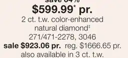 JC Penney 2 ct. t.w. color-enhanced natural diamond‡ offer