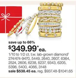 JC Penney 1/10 to 1/2 ct. t.w. lab-grown diamond‡ offer