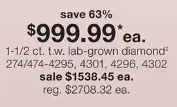 JC Penney 1-1/2 ct. t.w. lab-grown diamond‡ offer